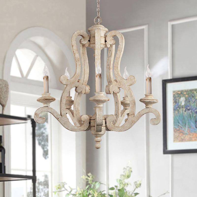 Parrotuncle Wooden Candle Chandelier-DWHOME