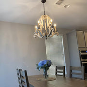 Parrotuncle Wooden Candle Chandelier-DWHOME