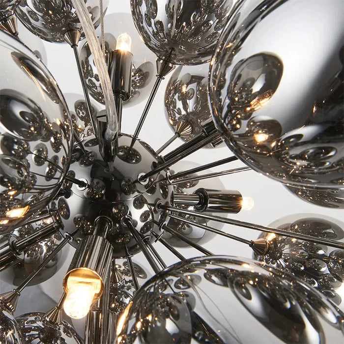 Pearl Black Glass Grape Chandelier - Pendant Light.