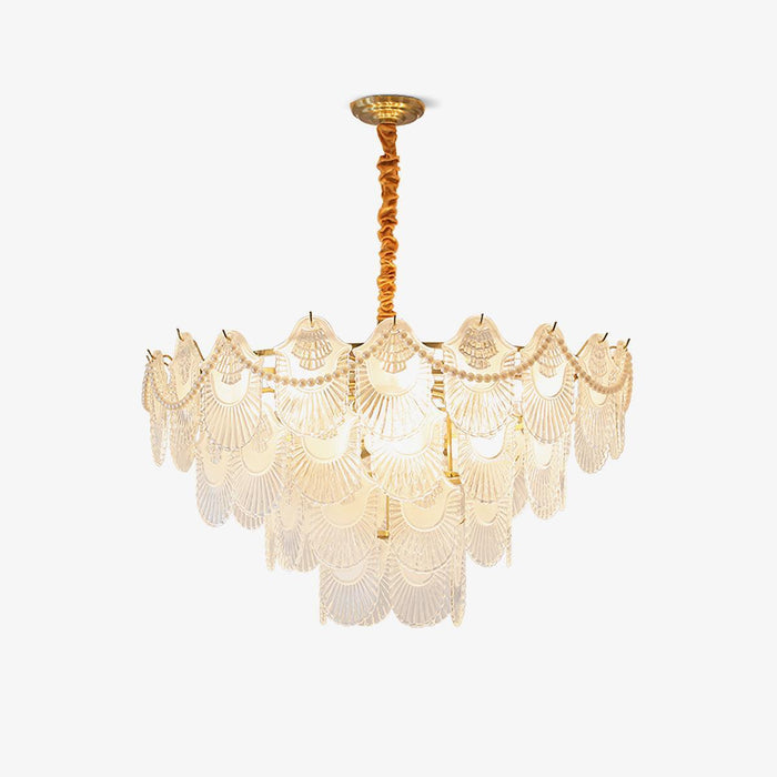 Pearl Glass Shell Chandelier-DWHOME
