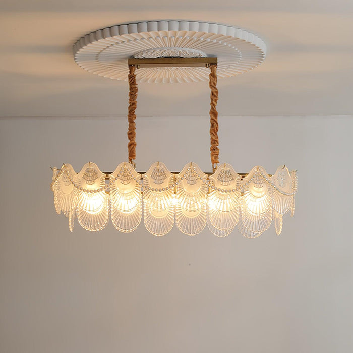 Pearl Glass Shell Chandelier.