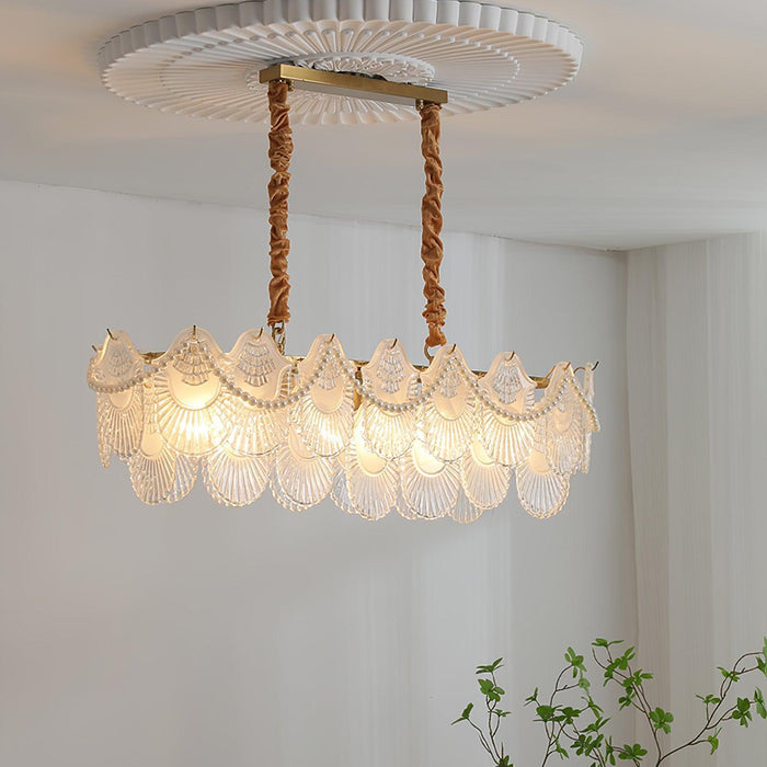 Pearl Glass Shell Chandelier-DWHOME