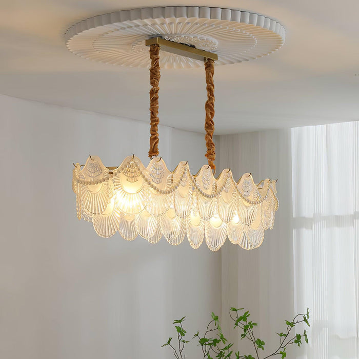 Pearl Glass Shell Chandelier-DWHOME