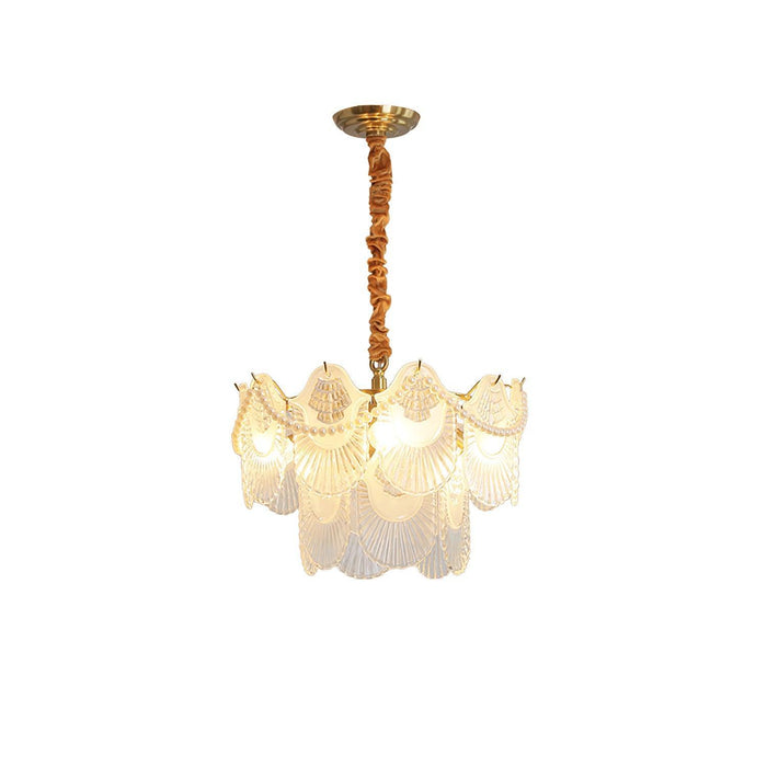 Pearl Glass Shell Chandelier-DWHOME
