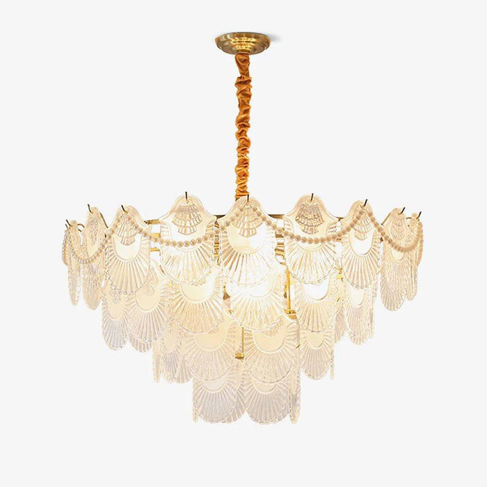 Pearl Glass Shell Chandelier-DWHOME