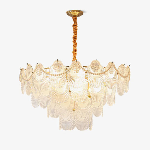 Pearl Glass Shell Chandelier.