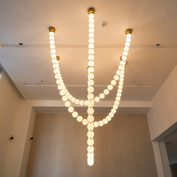 Pearl Glass Necklace Balls Chandelier-DWHOME