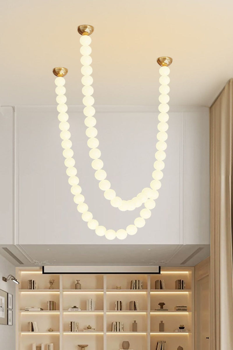 Pearl Glass Necklace Balls Chandelier-DWHOME