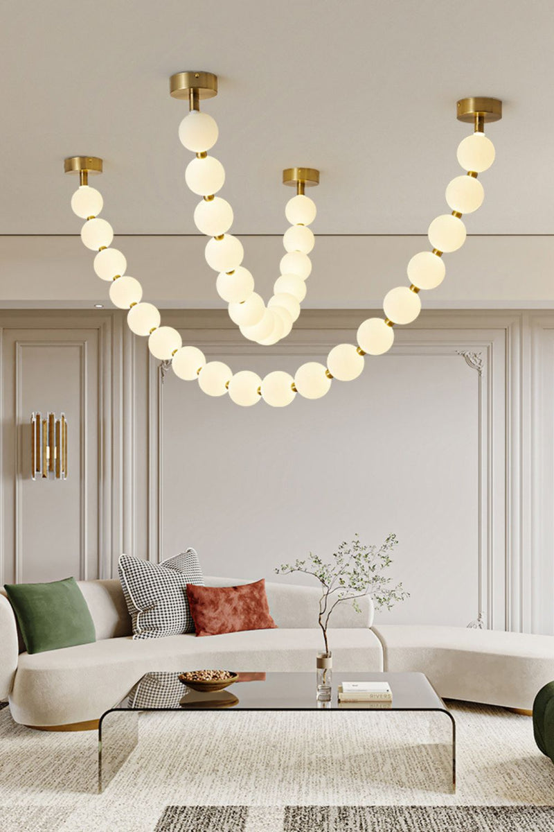 Pearl Glass Necklace Balls Chandelier-DWHOME