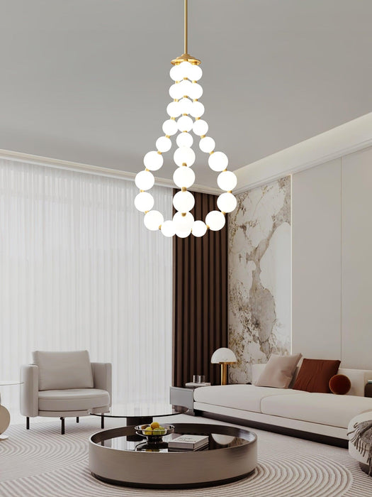 Glass Pearl Necklace Chandelier.