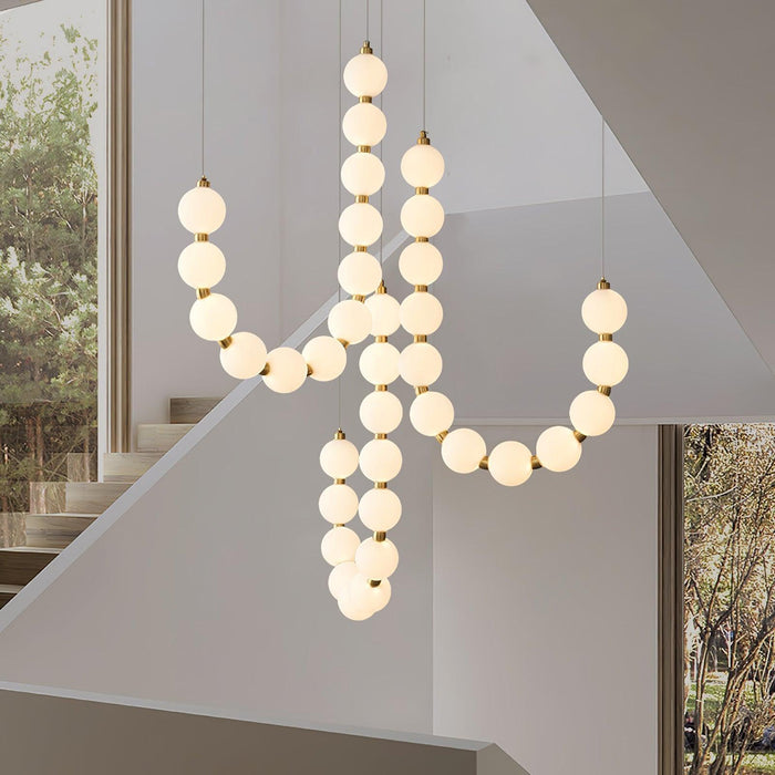 Glass Pearl Necklace Chandelier-DWHOME