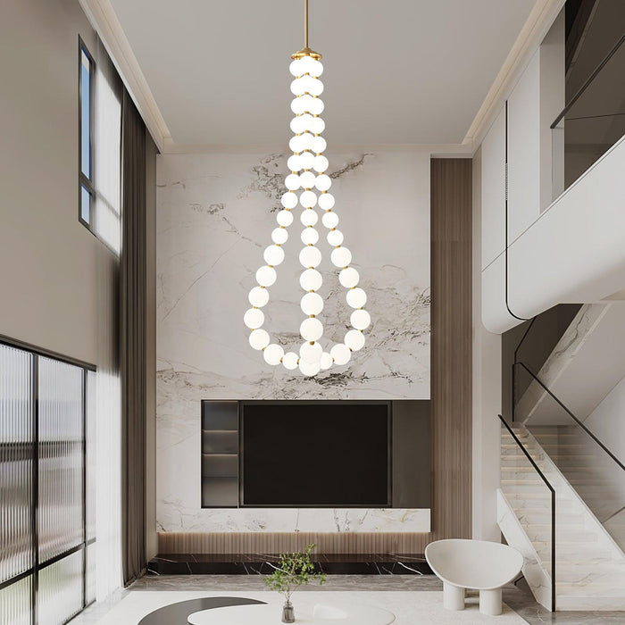 Glass Pearl Necklace Chandelier.