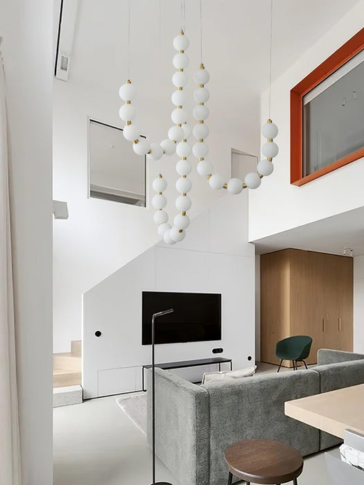 Glass Pearl Necklace Chandelier-DWHOME