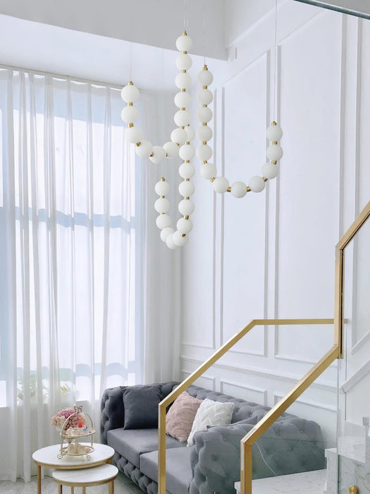 Glass Pearl Necklace Chandelier-DWHOME