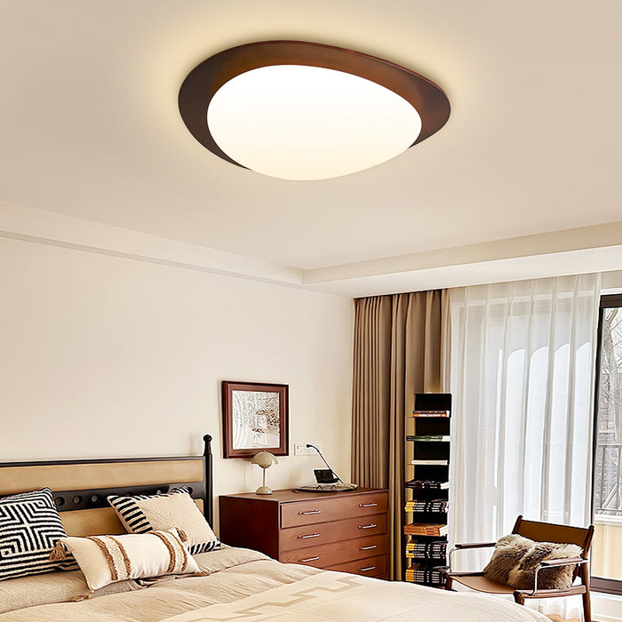 Pebble Walnut Ceiling Light.