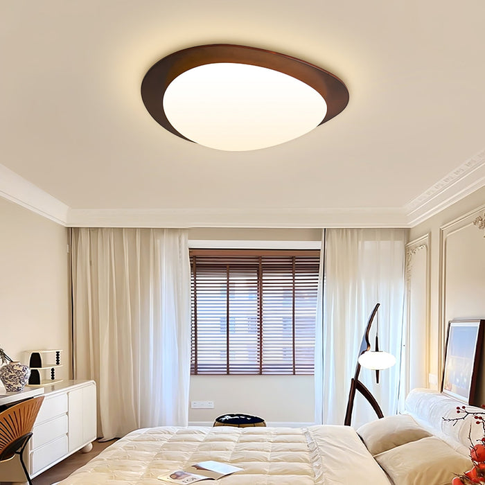 Pebble Walnut Ceiling Light.