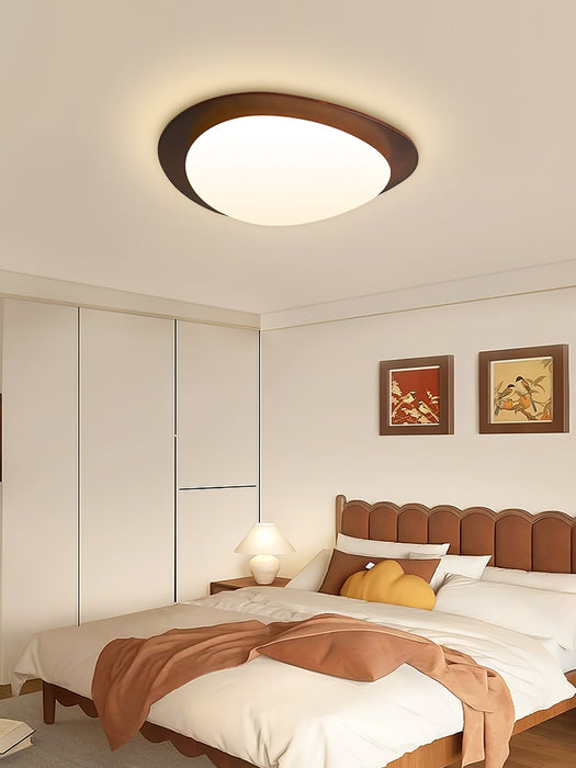 Pebble Walnut Ceiling Light.