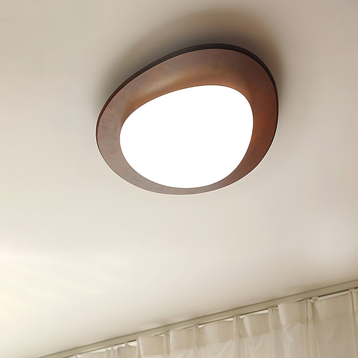 Pebble Walnut Ceiling Light.