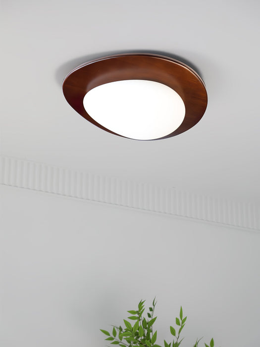 Pebble Walnut Ceiling Light.