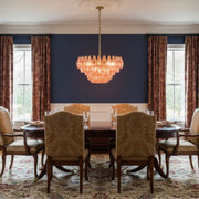 Pink Polygon Drop Chandelier-DWHOME
