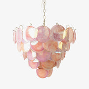 Chandelier disque Murano rose - DWHOME