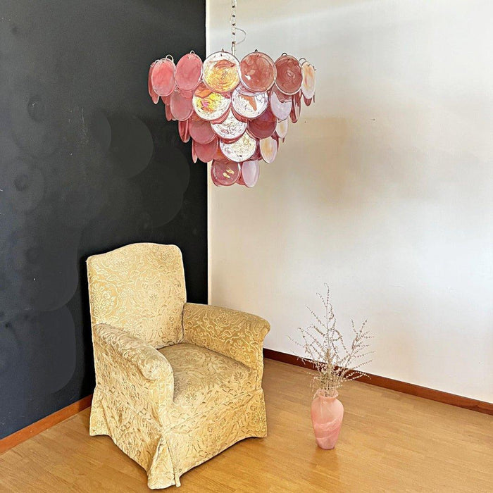 Pink Murano Disc Chandelier - DWHOME