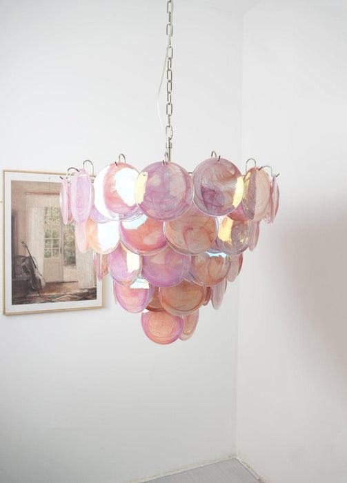 Pink Murano Disc Chandelier - DWHOME