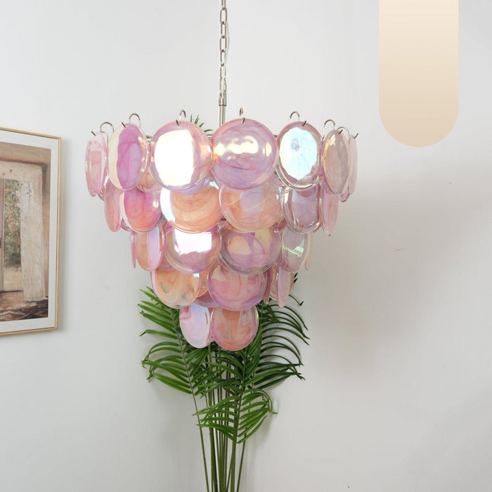 Pink Murano Disc Chandelier - DWHOME