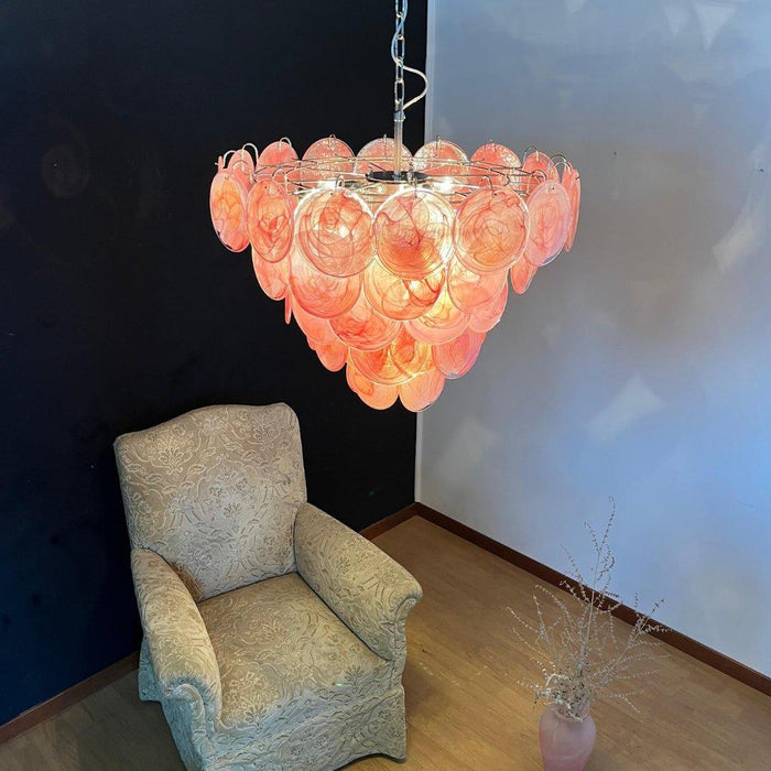 Pink Murano Disc Chandelier - DWHOME