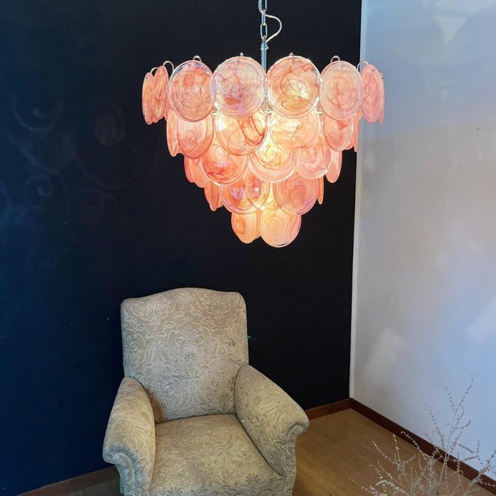 Pink Murano Disc Chandelier - DWHOME