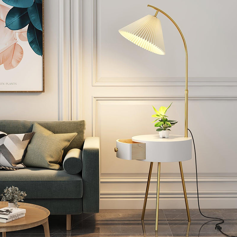 Pleated Arc Floor Light-DWHOME