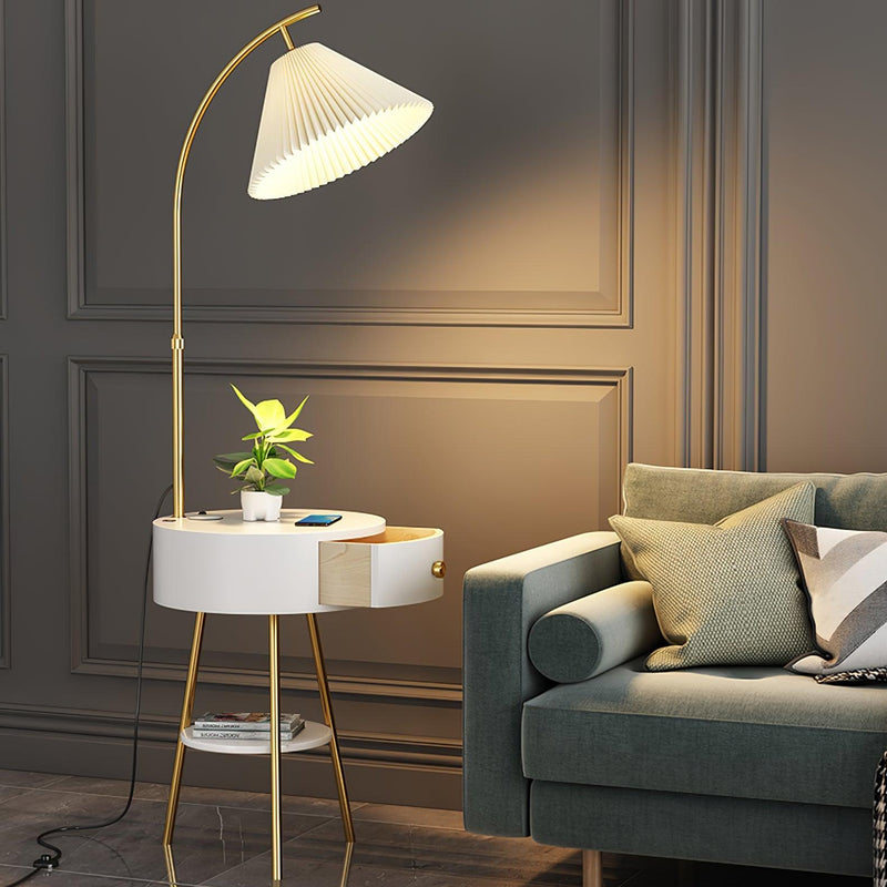Pleated Arc Floor Light-DWHOME