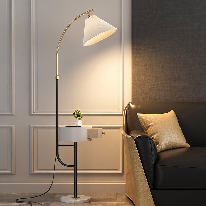 Pleated Arc Floor Light-DWHOME