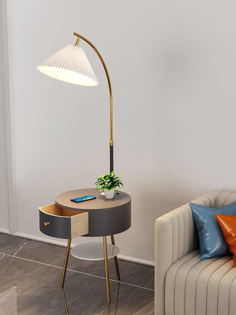 Pleated Arc Floor Light-DWHOME