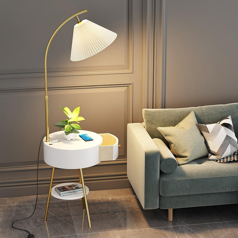 Pleated Arc Floor Light-DWHOME