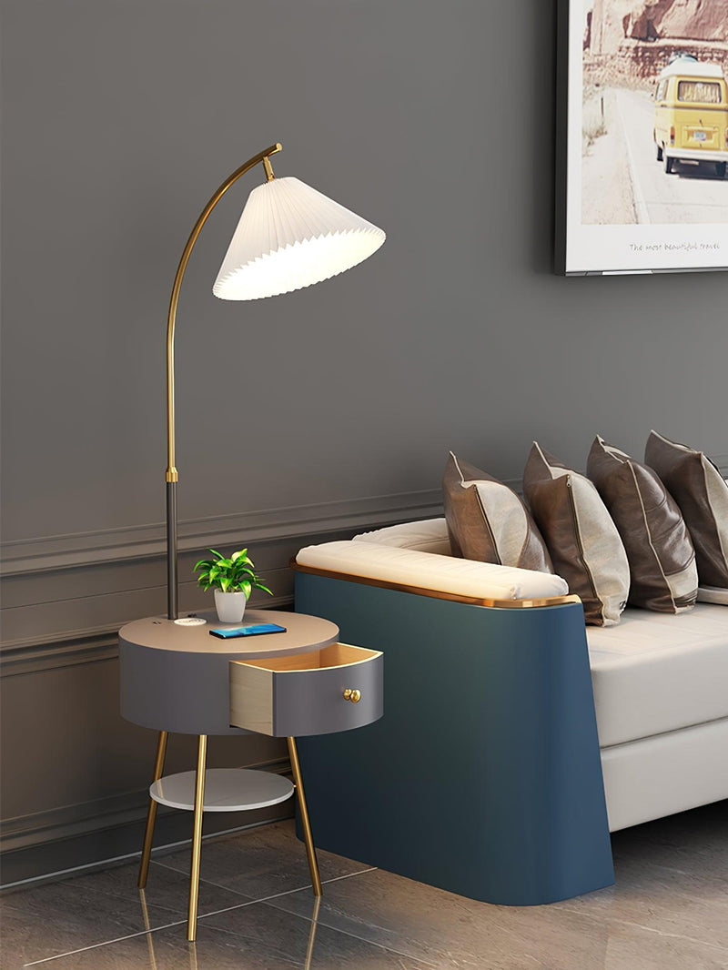 Pleated Arc Floor Light-DWHOME