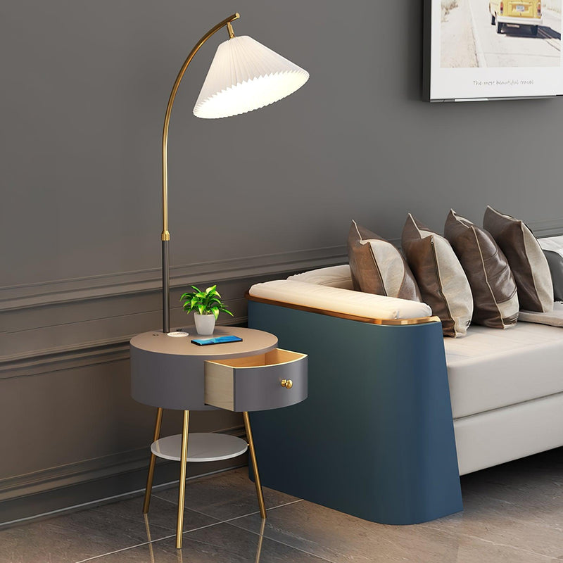 Pleated Arc Floor Light-DWHOME