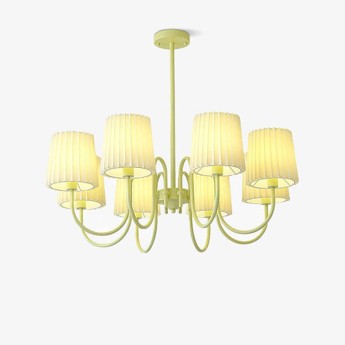 Pleated Fabric Matcha Chandelier - DWHOME