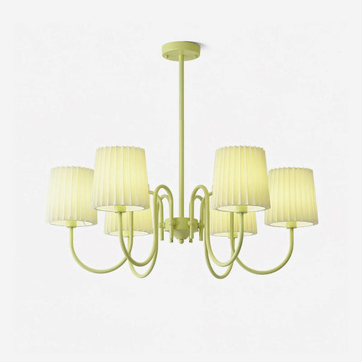 Pleated Fabric Matcha Chandelier.