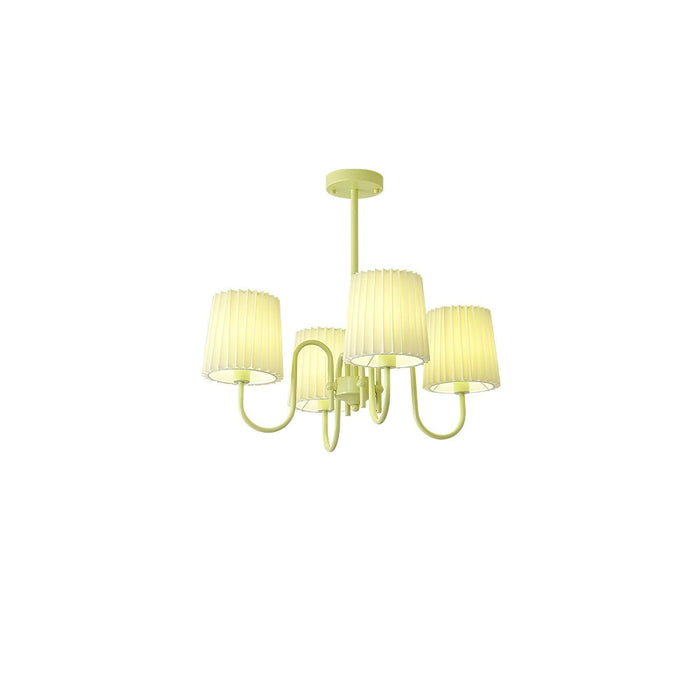 Pleated Fabric Matcha Chandelier - DWHOME