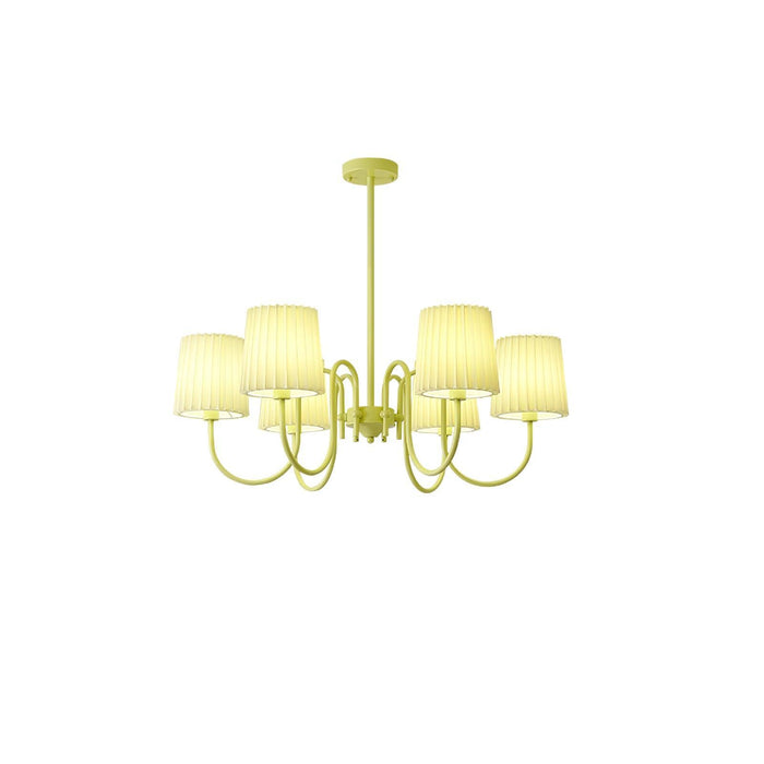 Pleated Fabric Matcha Chandelier - DWHOME