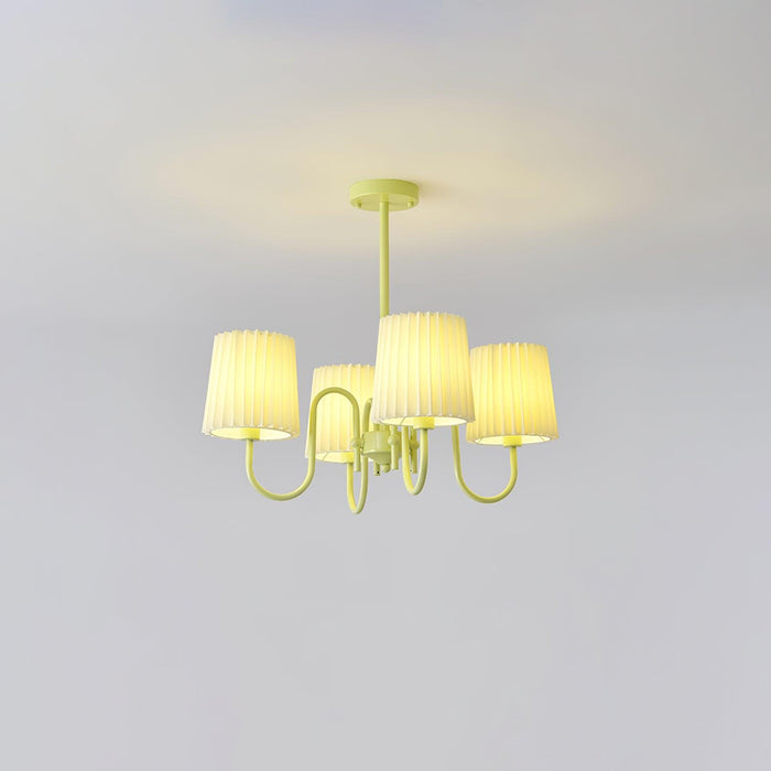 Pleated Fabric Matcha Chandelier - Vakkerlight