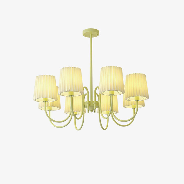 Pleated Fabric Matcha Chandelier - DWHOME