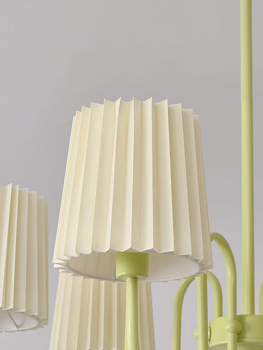 Pleated Fabric Matcha Chandelier - DWHOME