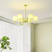 Pleated Fabric Matcha Chandelier.