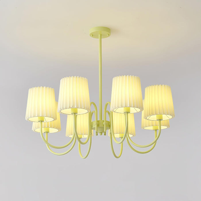 Pleated Fabric Matcha Chandelier - Vakkerlight