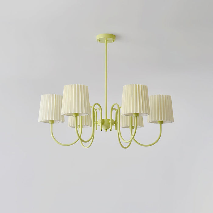 Pleated Fabric Matcha Chandelier - DWHOME