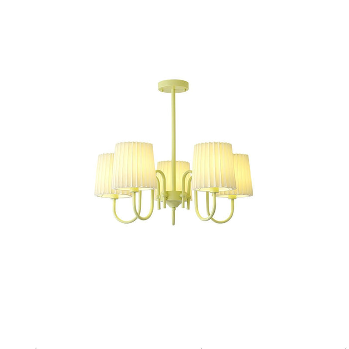 Pleated Fabric Matcha Chandelier - DWHOME