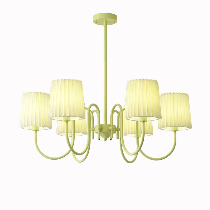 Pleated Fabric Matcha Chandelier - DWHOME