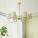 Pleated Fabric Matcha Chandelier.